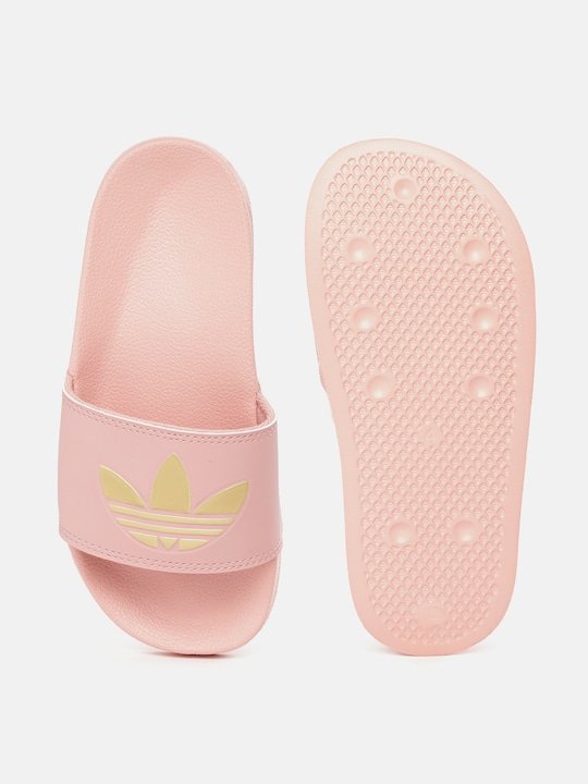 ADIDAS Originals Women Pink & Gold-Toned Brand Logo Printed Sliders — image 2