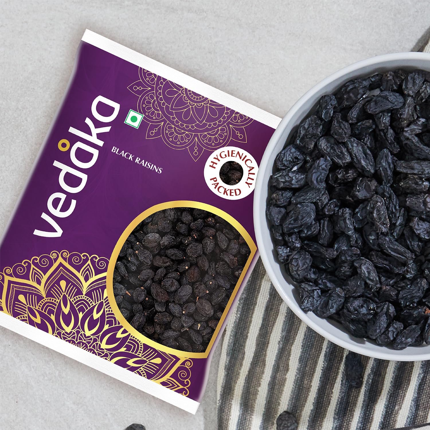 Vedaka Black Raisins | Seedless | 500 G | Premium Kali Kishmish | Kali Draksh | Dry Fruits | Flavourful & Delicious Snack | Source Of Potassium & Dietary Fibre | Ambient Temperature — image 6