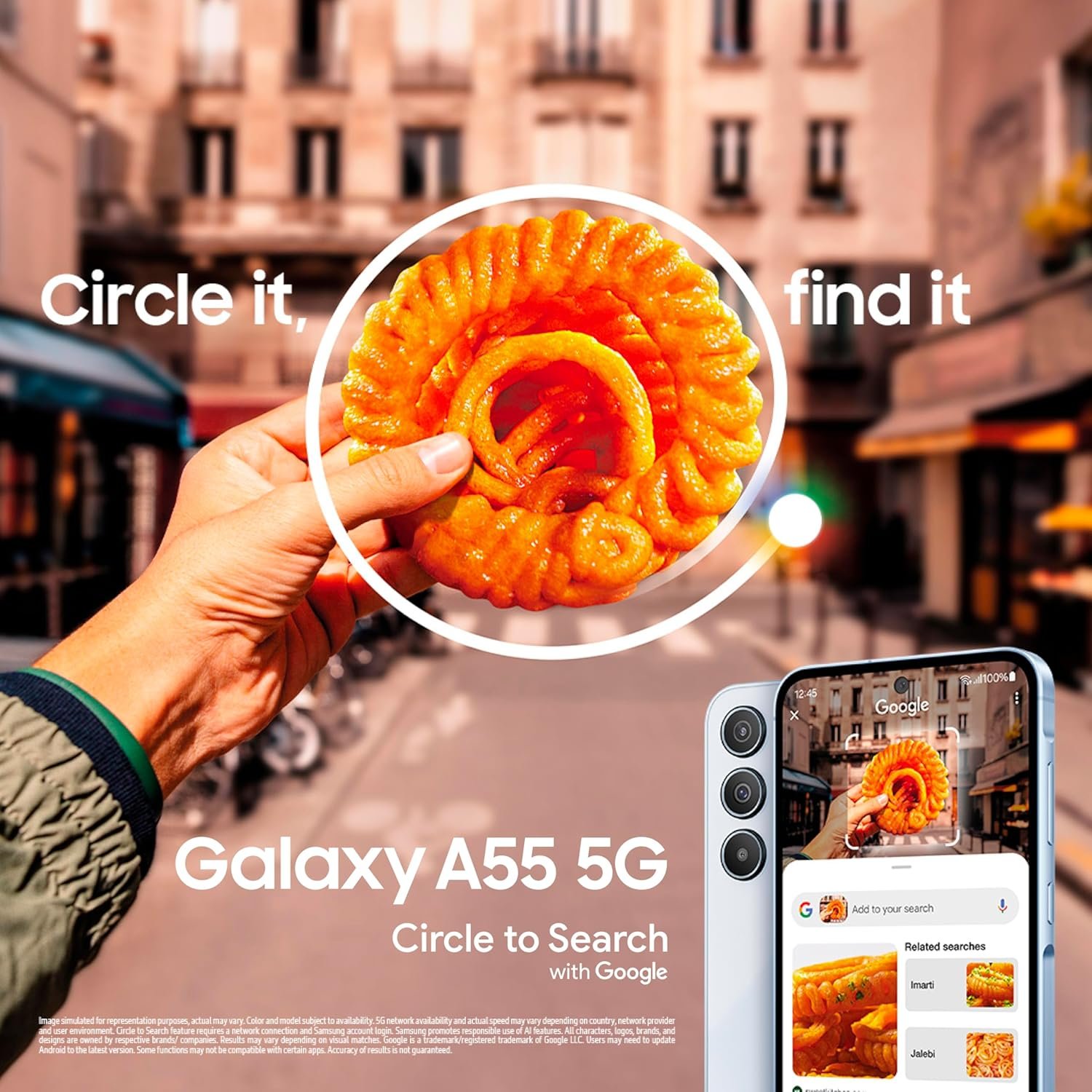 Samsung Galaxy A55 5G (Awesome Iceblue, 8GB RAM, 256GB Storage) | AI | Metal Frame | 50 MP Main Camera (OIS) | Super HDR Video| Nightography | IP67 | Corning Gorilla Glass Victus+ | sAMOLED Display — image 2
