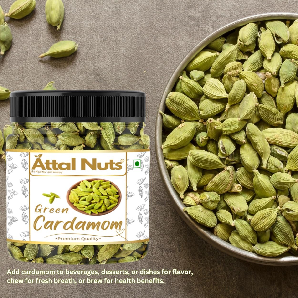Cardamom Elaichi Whole Fresh & Aromatic Spice Perfect for Cooking, Tea & Sweets - 1 Kg — image 2