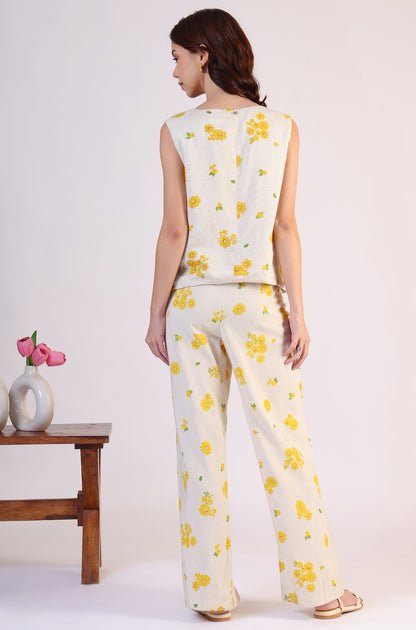 Floral Printed Rayon Top & Parallel Pant Co-Ord Set — image 2