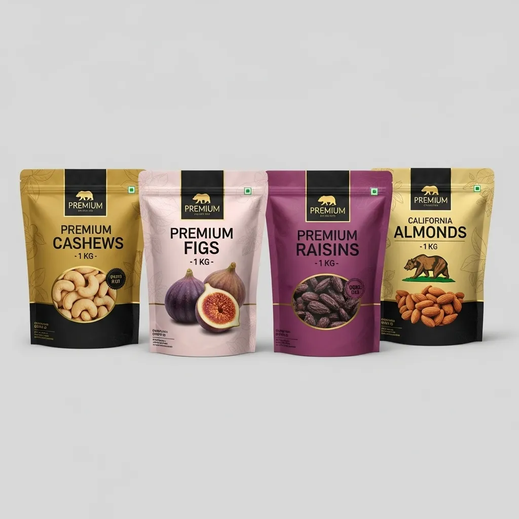 Drynuts Premium Dry Fruit Combo Pack (California Almonds 1kg, Cashews 1kg, Raisins 1kg) - Total 3kg