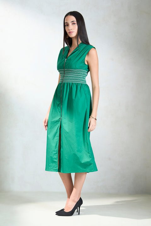 Gazelle 100% Cotton Waist Smocked Midi Dress — image 3