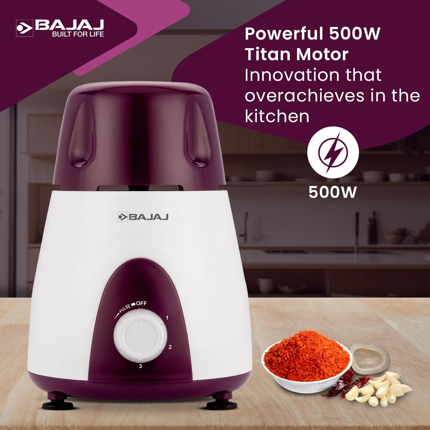 Rex Mixer Grinder 500W | Mixie For Kitchen With Nutri-Pro Features | 3 SS Mixer Jars For Heavy Duty Grinding | Adjustable Speed Control | Multifunctional Blade System | 2 Yr Warranty — image 4