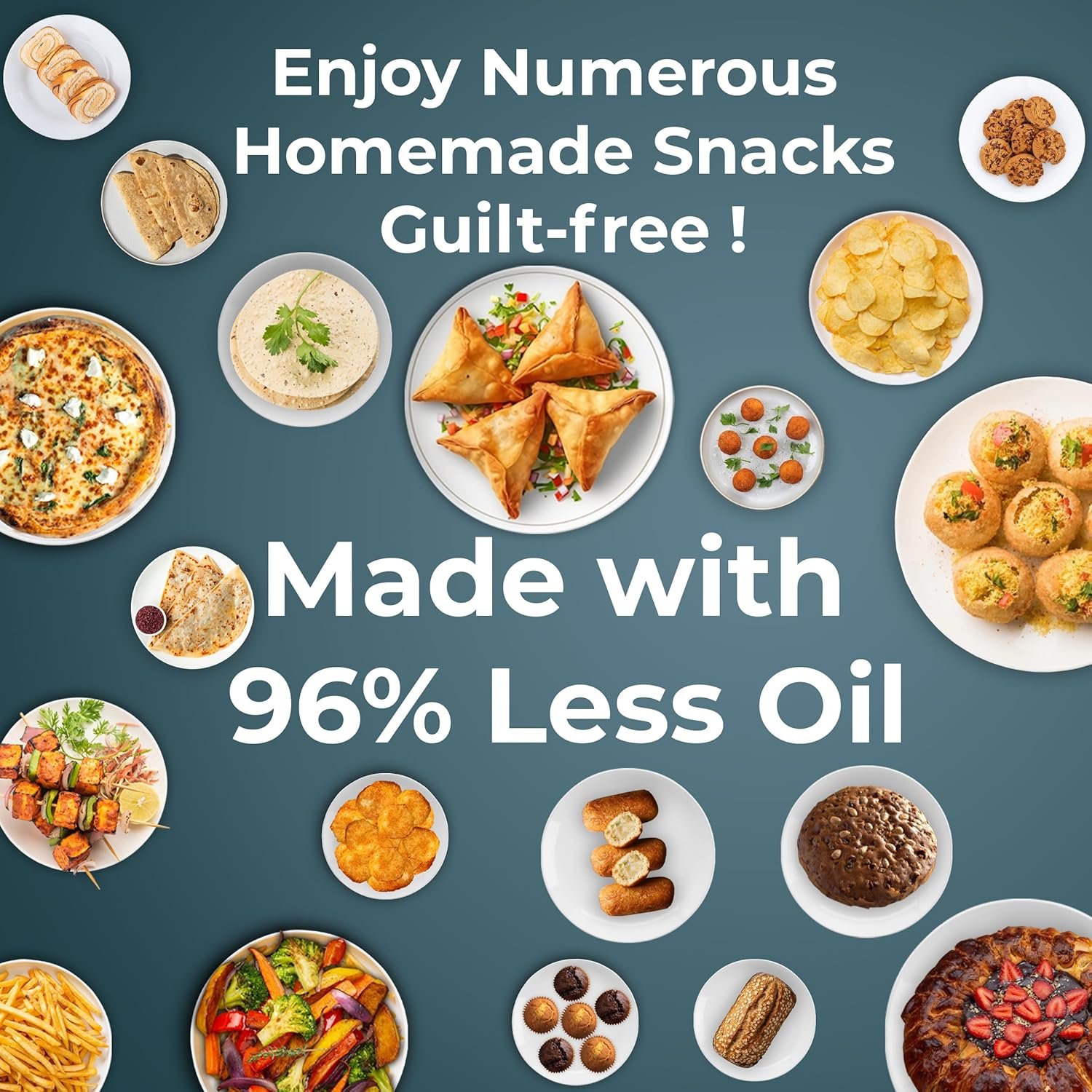 Pigeon Healthifry Digital Air Fryer, 360° High Speed Air Circulation Technology 1200 W with Non-Stick 4.2 L Basket - Green — image 5