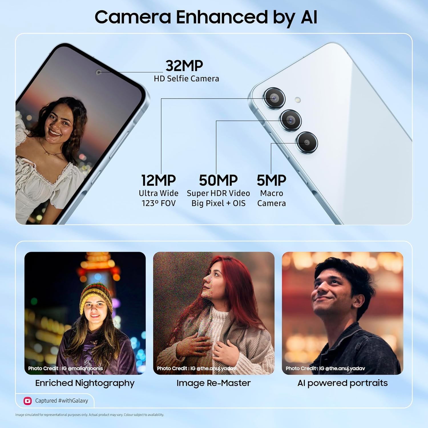 Samsung Galaxy A55 5G (Awesome Iceblue, 8GB RAM, 256GB Storage) | AI | Metal Frame | 50 MP Main Camera (OIS) | Super HDR Video| Nightography | IP67 | Corning Gorilla Glass Victus+ | sAMOLED Display — image 5
