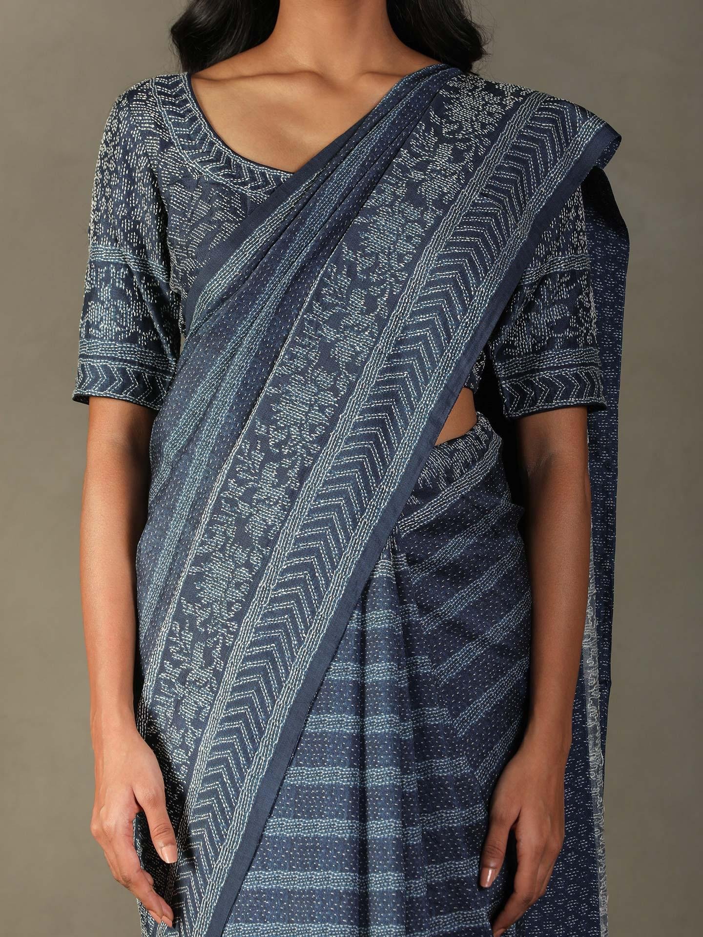 Blue Mirage Ayati Saree With Unstitched Blouse — image 4