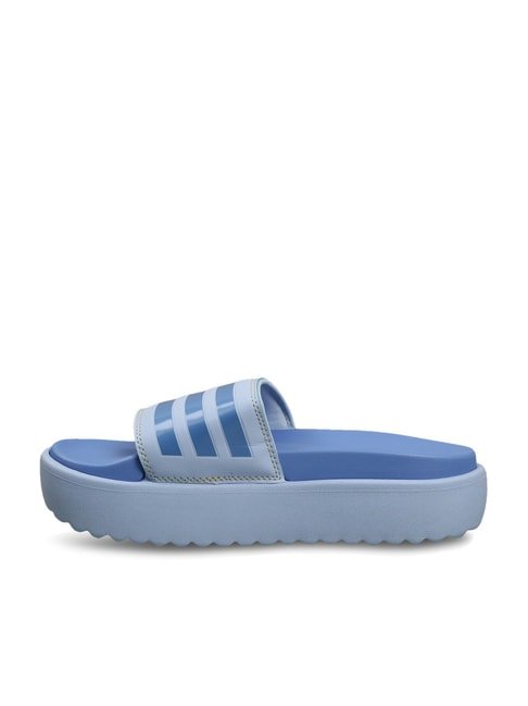 Adidas Women's ADILETTE PLATFORM Blue Slides — image 4