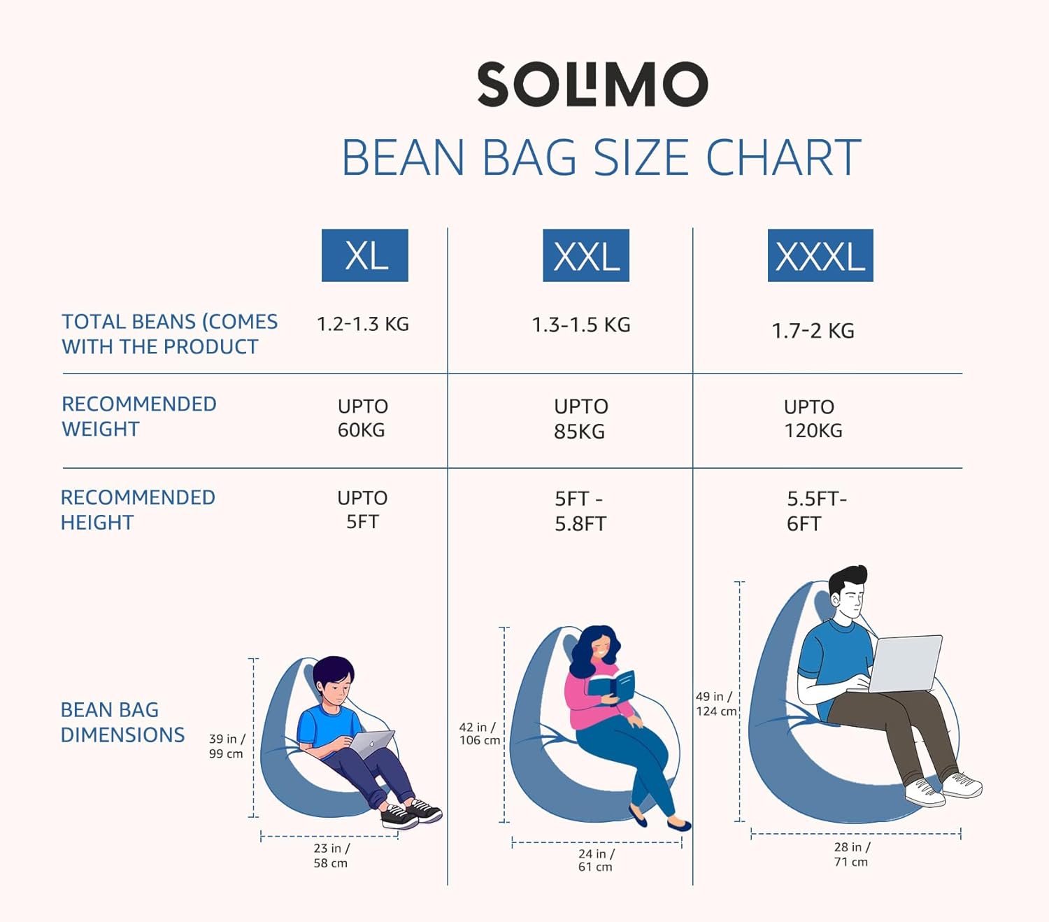 Amazon Brand Solimo Premium Faux Leather Bean Bag, Filled with Beans | Capacity: Upto 6 Ft Height, 120 KG Weight | 3XL | Black and Brown — image 5