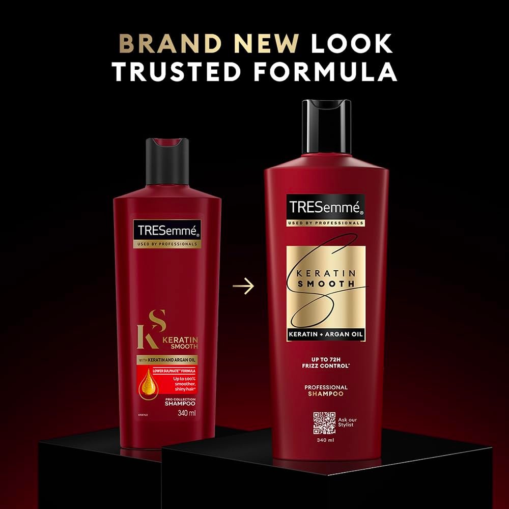 1000 ML TRESemme Keratin Smooth Shampoo With Keratin Protein and Argan Oil | Salon-Like Smooth Hair | Up To 72H Frizz Control — image 8