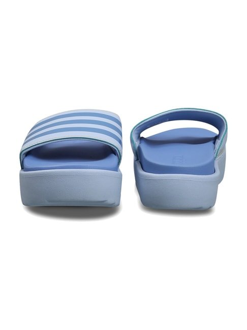 Adidas Women's ADILETTE PLATFORM Blue Slides — image 3
