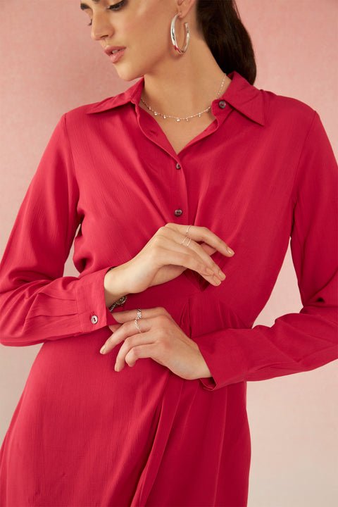 Aamna 100% Viscose Draped Shirt Dress — image 7