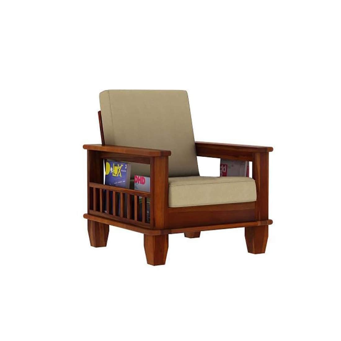Varsha Furniture Solid Sheesham Wood Sofa for Living Room | Couch Sofa for Living Room | Sofa Set Furniture for Home| Settee (1 Seater) — image 3