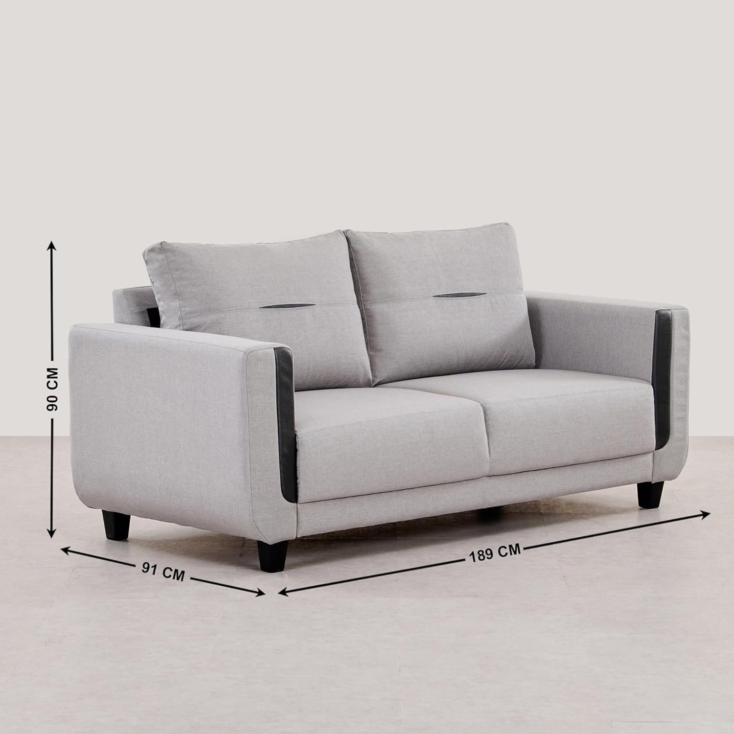 Home Centre 3 Seater Berry Fabric Sofa|Fabric Sofa for Living Room|(Grey)|2 Year Warranty — image 2
