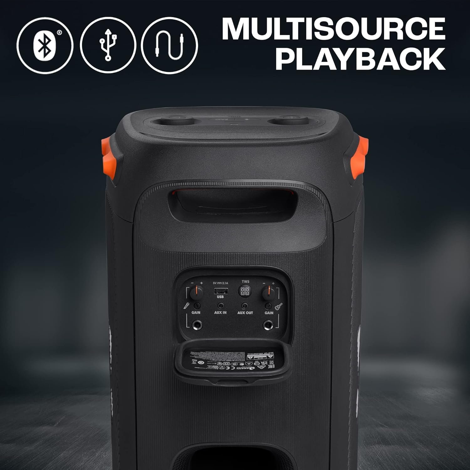 Partybox 110, Wireless Bluetooth Party Speaker, 160W Monstrous Pro Sound, Dynamic Light Show, Upto 12Hrs Playtime, Built-in Powerbank, Guitar & Mic Input, PartyBox App, Splashproof (Black) — image 2