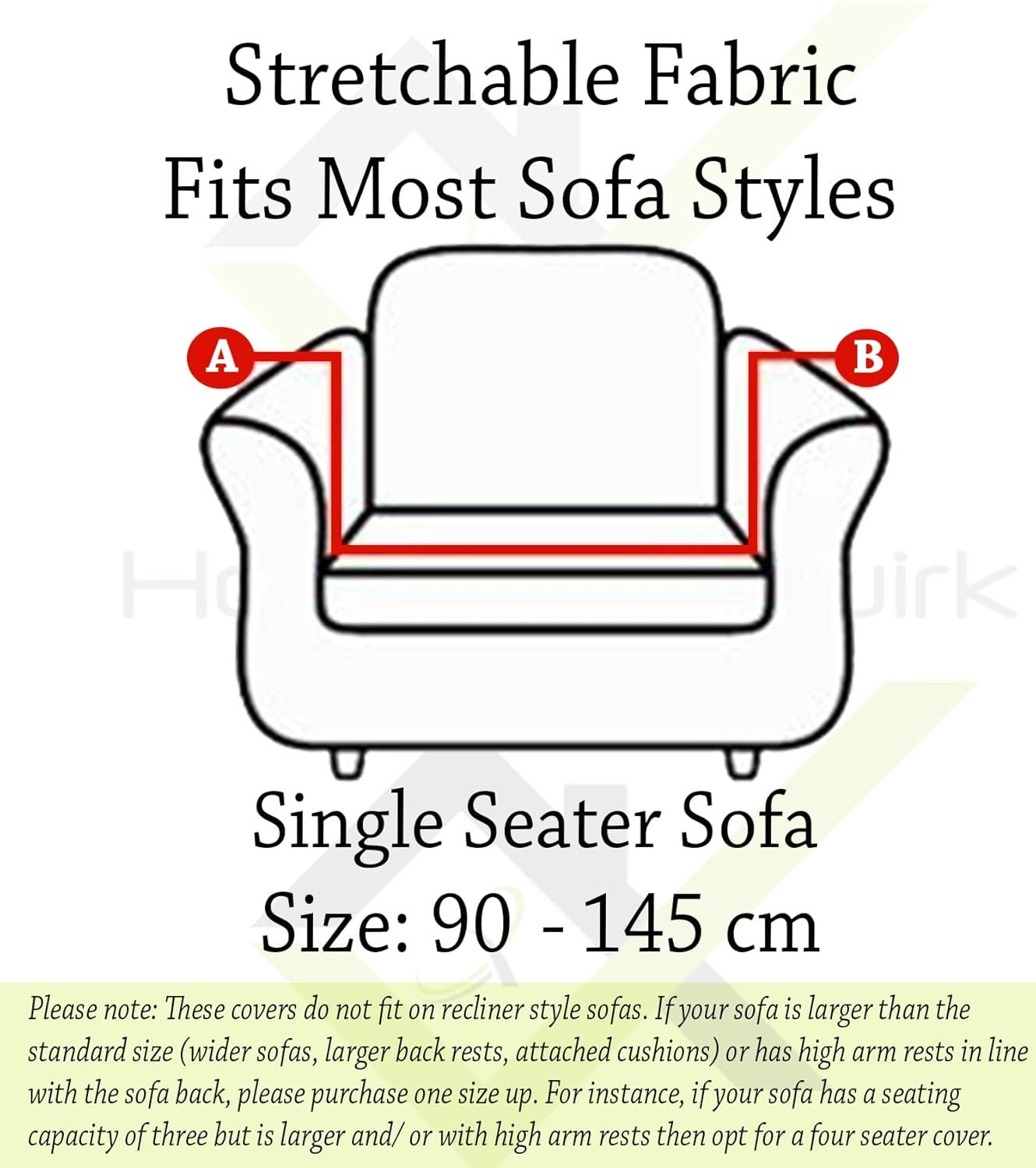 House of Quirk Polyester Universal Big Elasticity Cover for Couch Flexible Stretch Sofa Slipcover (Tan, Single Seater, 90-145cm) — image 5