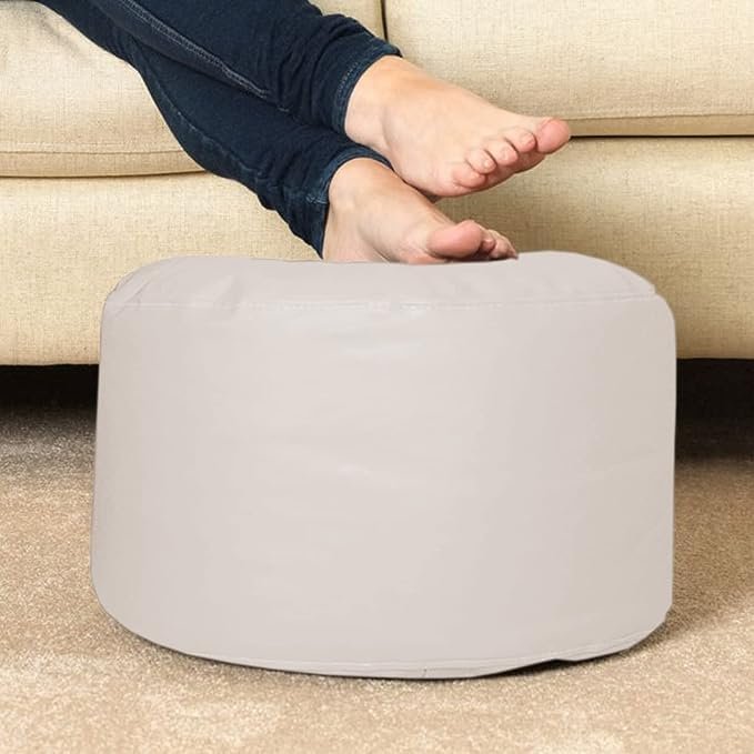 INSTER Combo of Bean Bag Cover with Footrest and Cushion Only (Without Filling) Faux Leather Bean Bag Chair Couch Cover Seat Lazy Sofa (4XL, Cream) — image 5