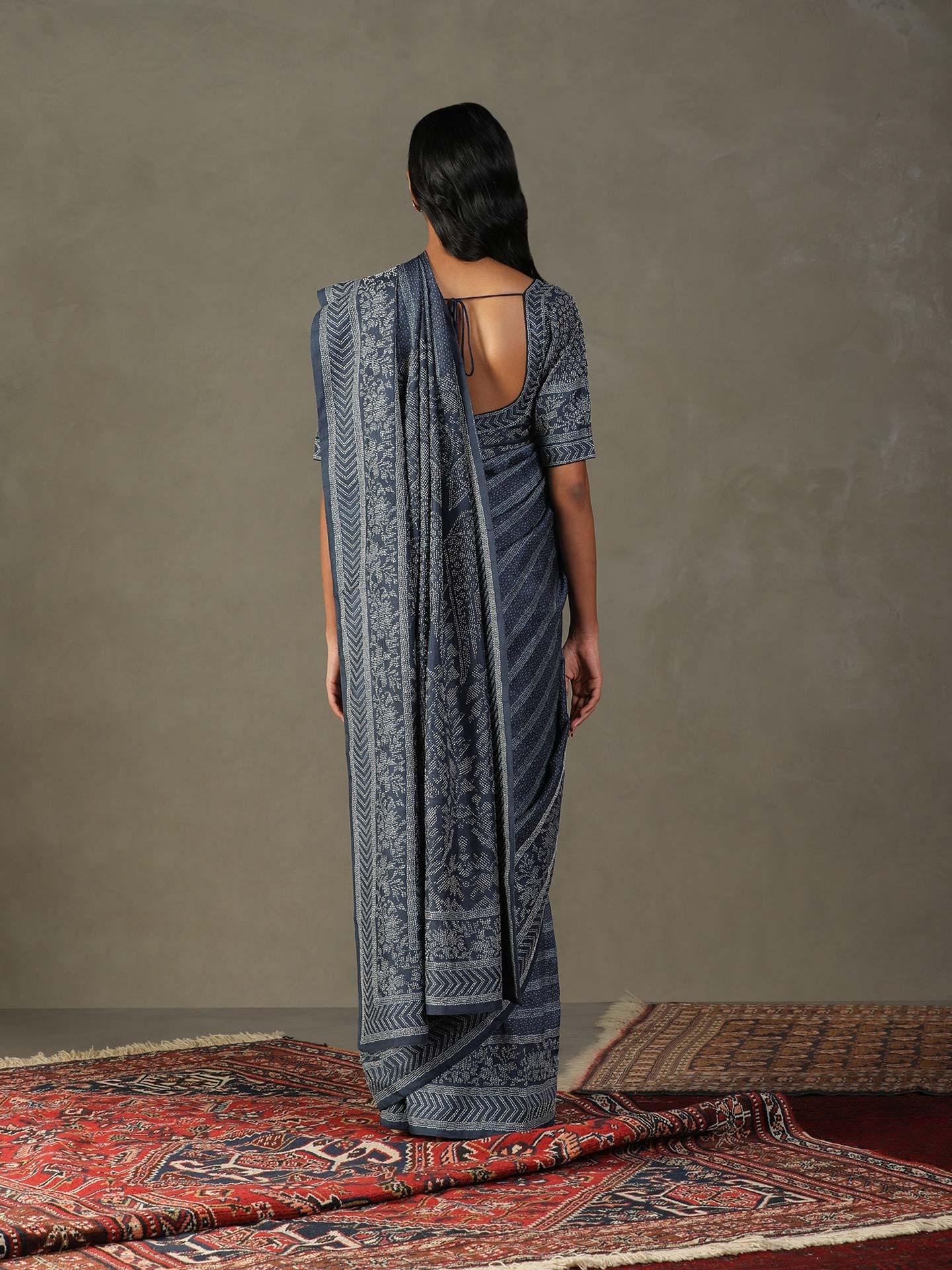 Blue Mirage Ayati Saree With Unstitched Blouse — image 2