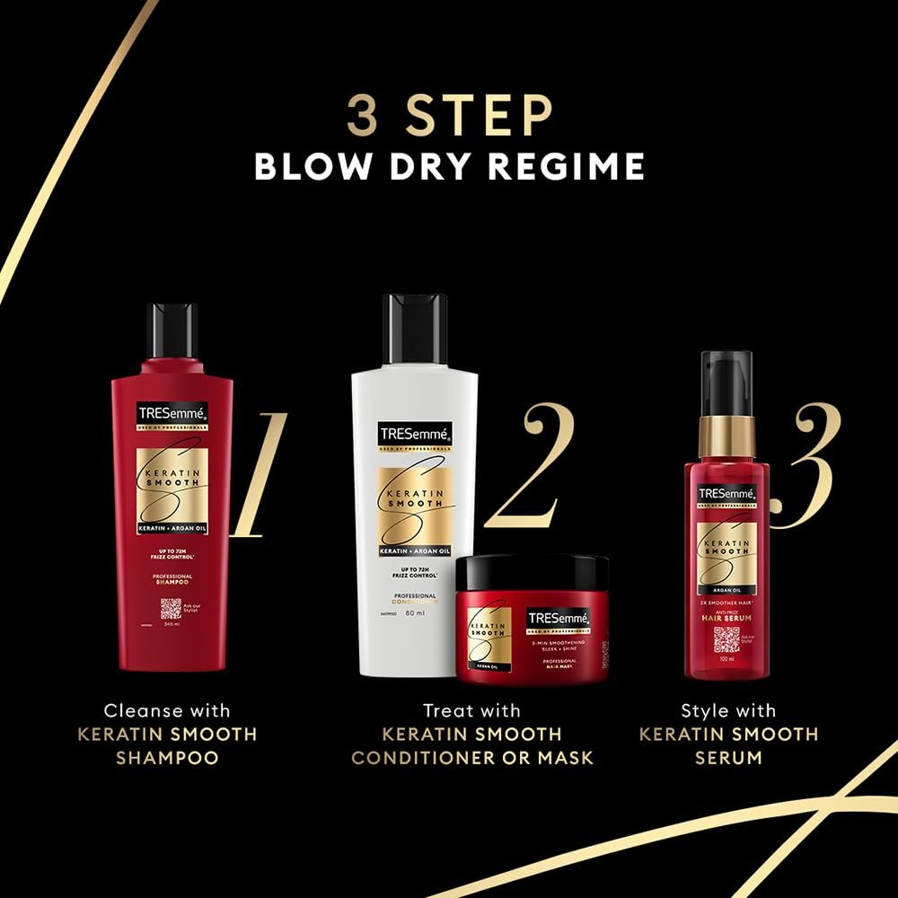 1000 ML TRESemme Keratin Smooth Shampoo With Keratin Protein and Argan Oil | Salon-Like Smooth Hair | Up To 72H Frizz Control — image 5