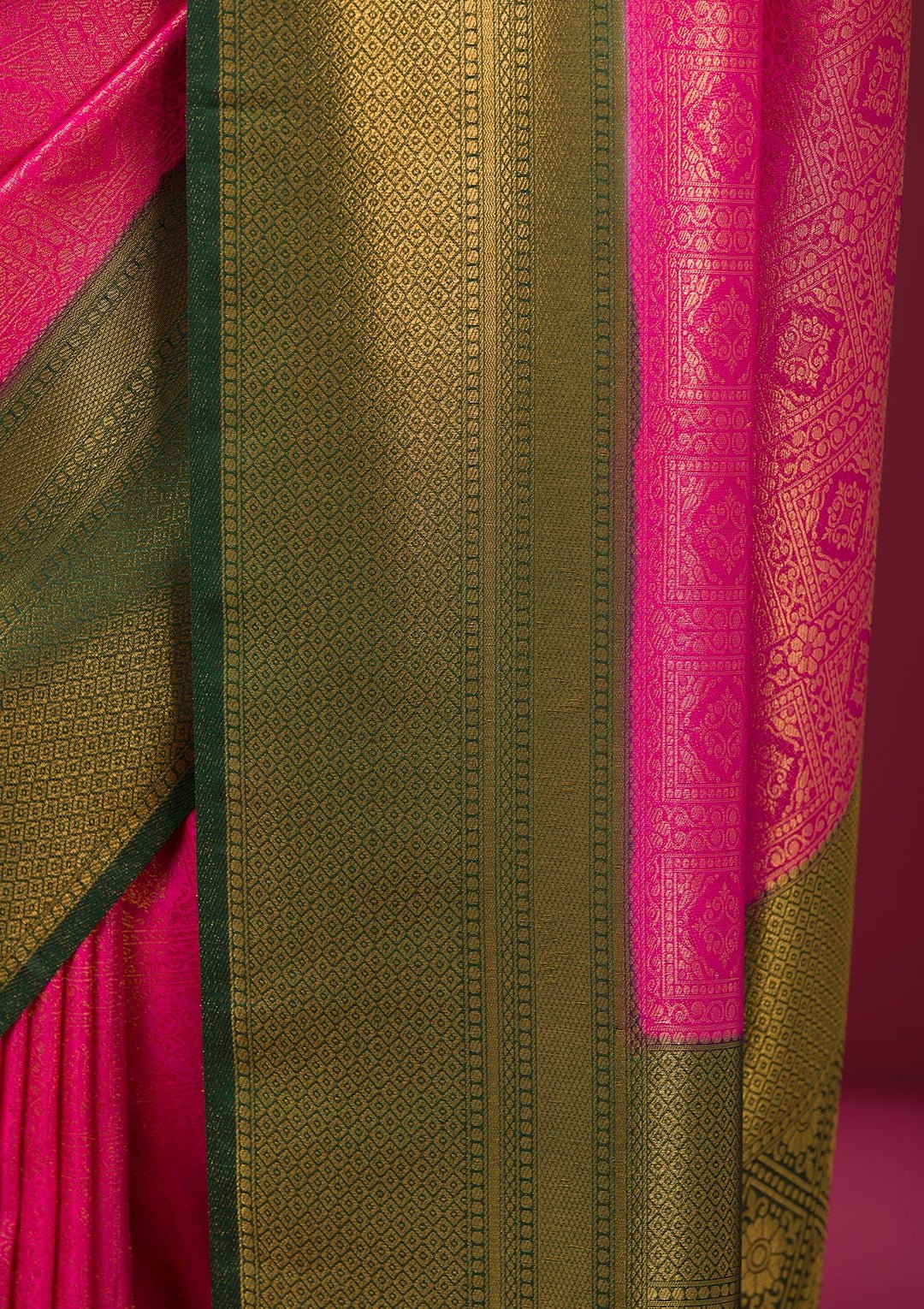 Pink Zariwork Soft Silk Saree — image 2