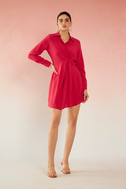 Aamna 100% Viscose Draped Shirt Dress — image 2