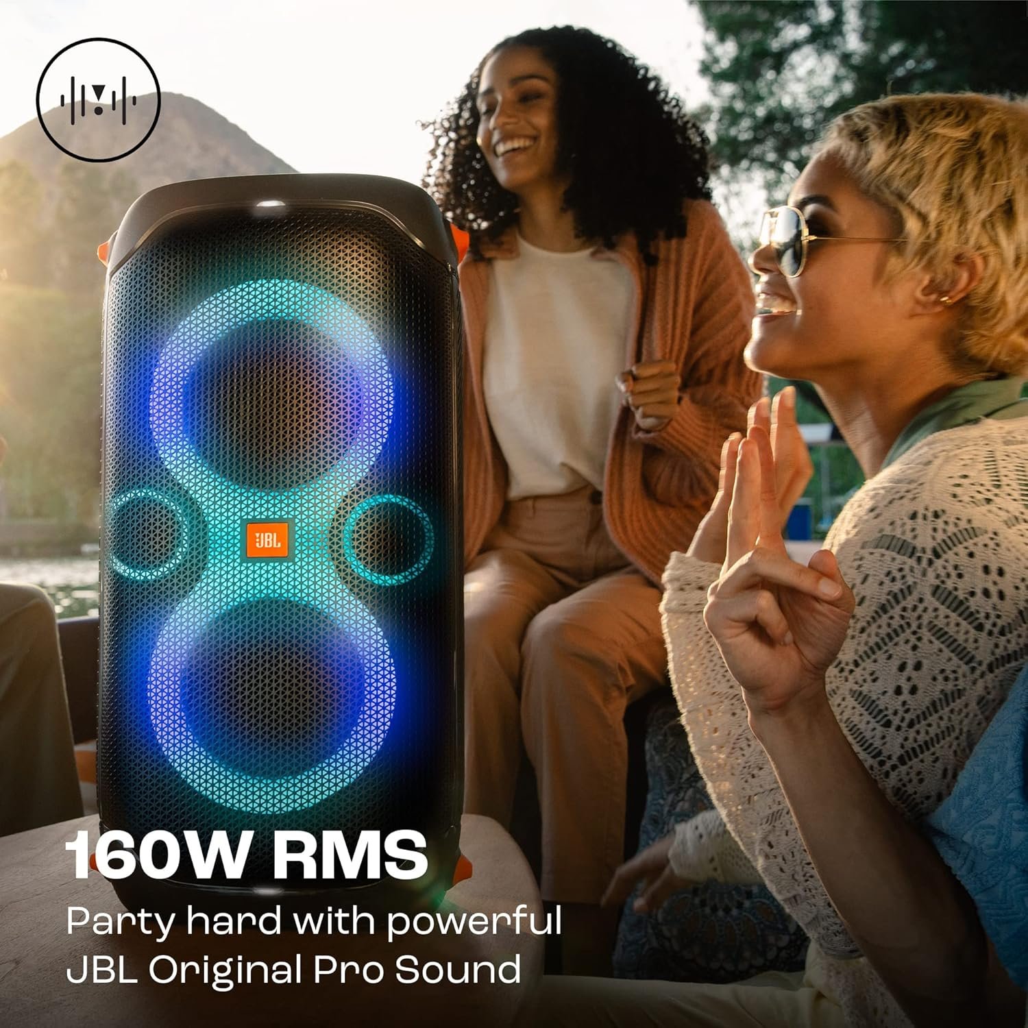 Partybox 110, Wireless Bluetooth Party Speaker, 160W Monstrous Pro Sound, Dynamic Light Show, Upto 12Hrs Playtime, Built-in Powerbank, Guitar & Mic Input, PartyBox App, Splashproof (Black) — image 8
