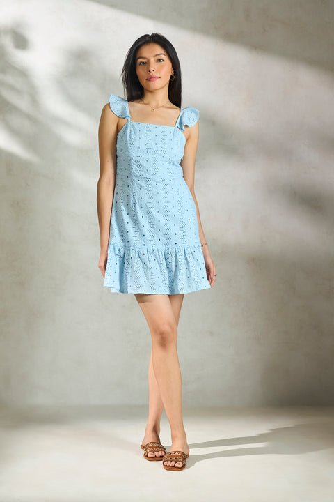 Stevvi 100% Cotton Schiffli Skater Dress — image 2