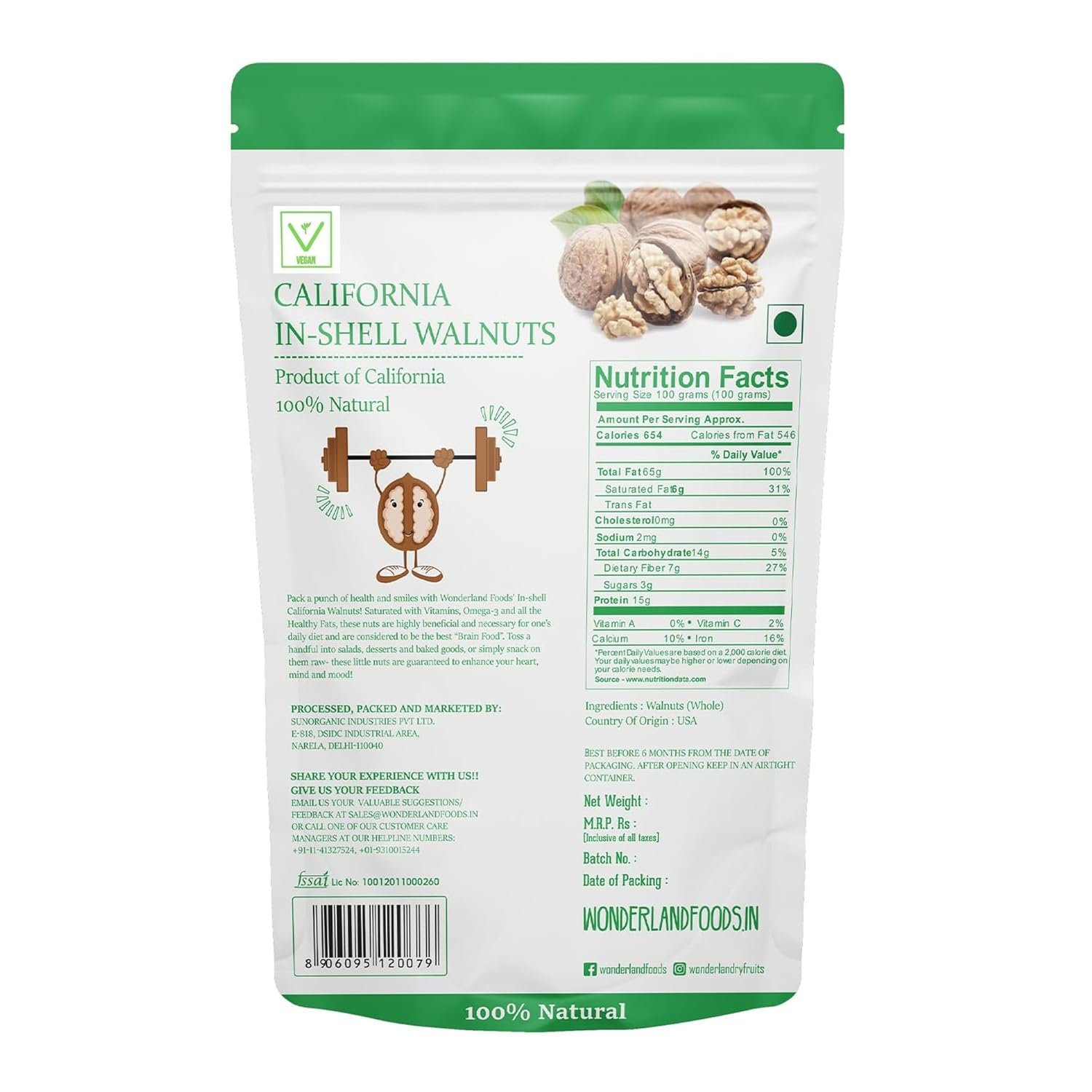 Kashmir Walnuts with Shell – 1kg | Fresh, Natural & Unprocessed Dry Fruits | Rich in Omega-3 | Boosts Brain & Heart Health — image 2
