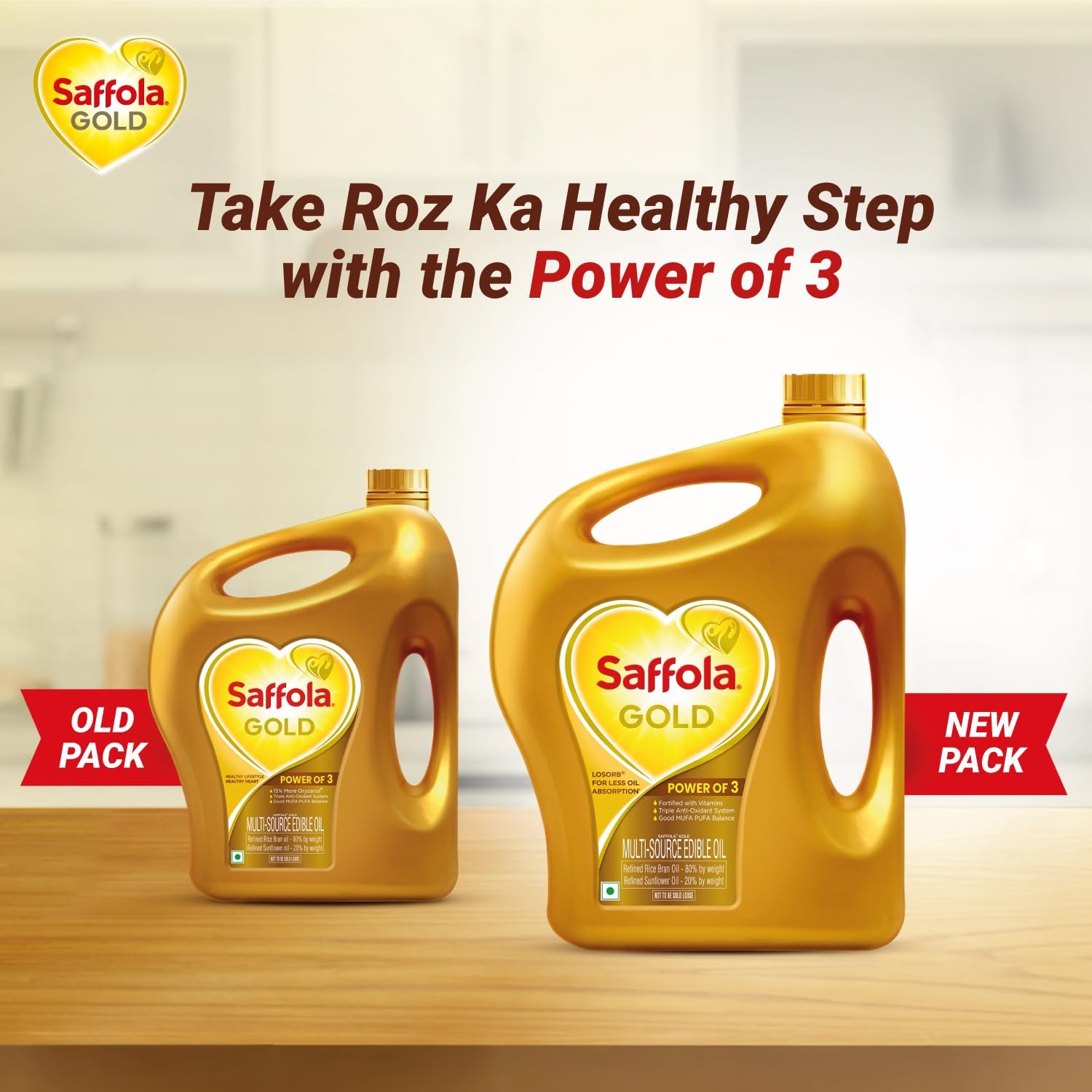 5 Litre Jar + Free 1 Litre Pouch Saffola Gold Refined Cooking oil | Blended of Rice Bran & Sunflower oil — image 6