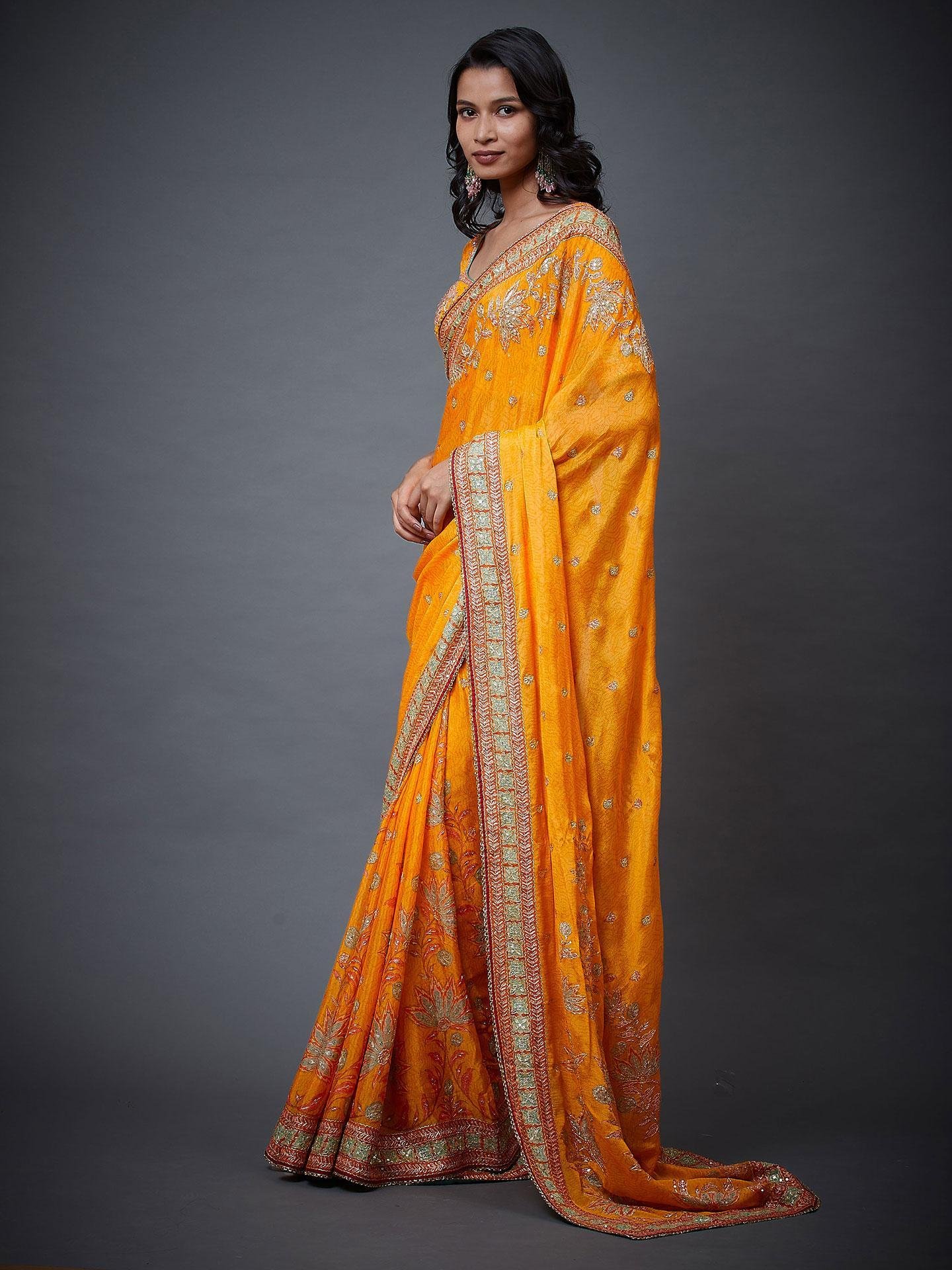 Mango & Multi Waterfall Saree — image 4