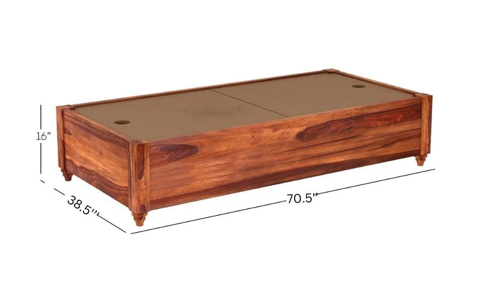 Ekdantix Furniture Wood Divana Cot for Home Hall || Diwan Cum Bed with Storage || 3 Seater Sofa Cum Couch || Divan Bed for Living Room || Without Pillow (Natural) — image 6