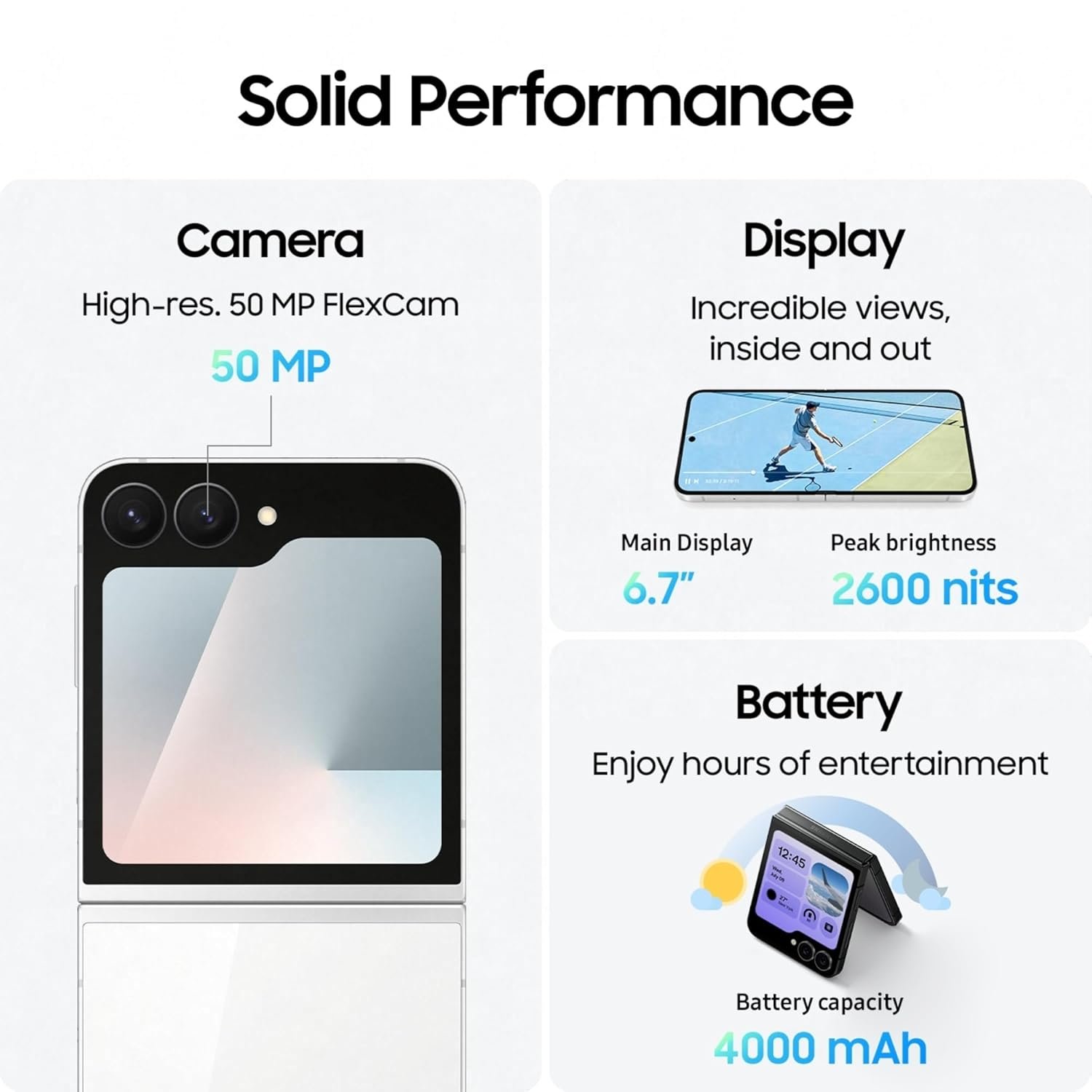 Samsung Galaxy Z Flip7 FE 5G Smartphone with Galaxy AI (Black, 8GB RAM, 128GB Storage), Ultra Sleek Compact Design, 50MP High-Resolution FlexCam, Long-Lasting 4000 mAh Battery, All-New One UI 8 — image 4