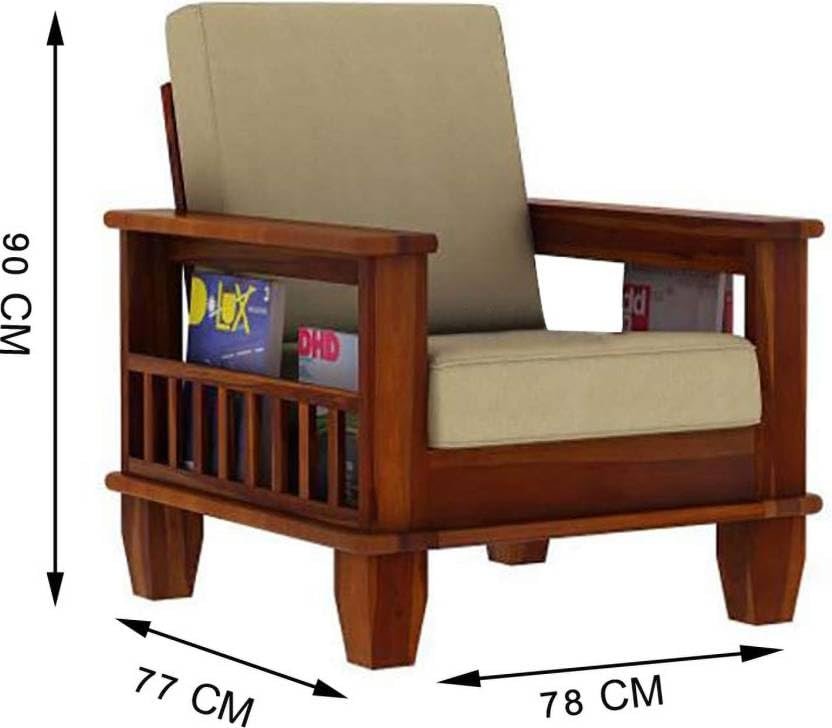 Varsha Furniture Solid Sheesham Wood Sofa for Living Room | Couch Sofa for Living Room | Sofa Set Furniture for Home| Settee (1 Seater) — image 2