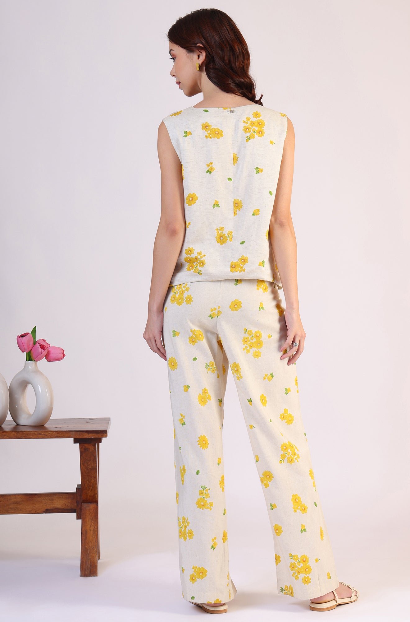 Floral Printed Rayon Top & Parallel Pant Co-Ord Set — image 5