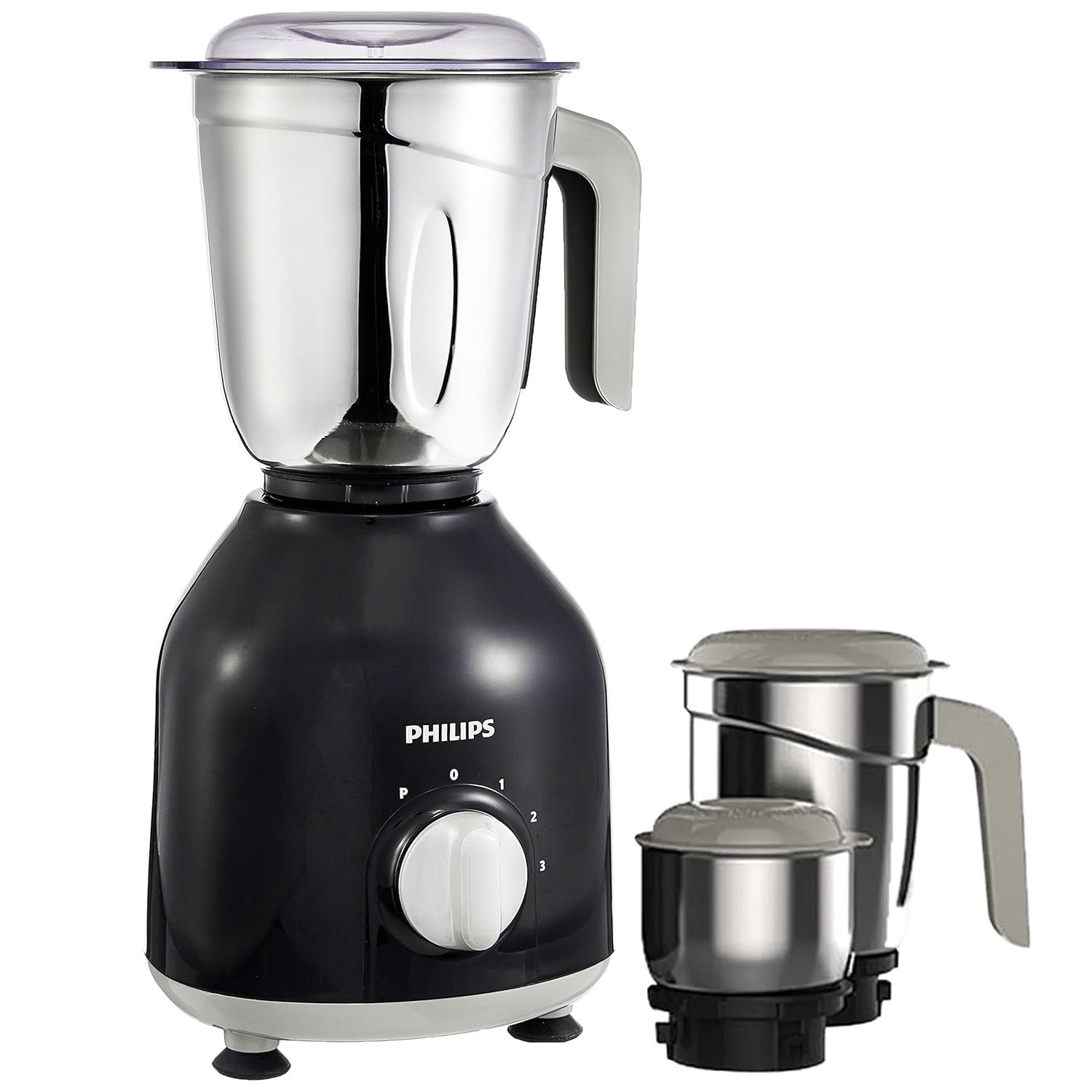 Philips HL7756/01 750 Watt Mixer Grinder, 3 Stainless Steel Multipurpose Jars with 3 Speed Control and Pulse function (Black) — image 3