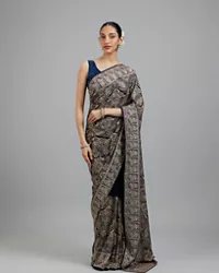 Indigo Blue Georgette Festive Saree — image 1
