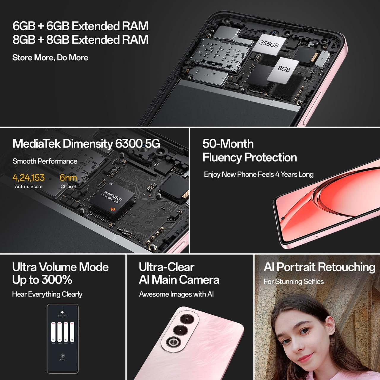 Oppo K12x 5G Smartphone (8GB RAM + 256GB Storage) | 16.94cm LCD Display, 5100mAh Battery | 45W SUPERVOOC Flash Charge | 360° Damage-Proof Armour Body | Charger in The Box (Feather Pink) — image 5