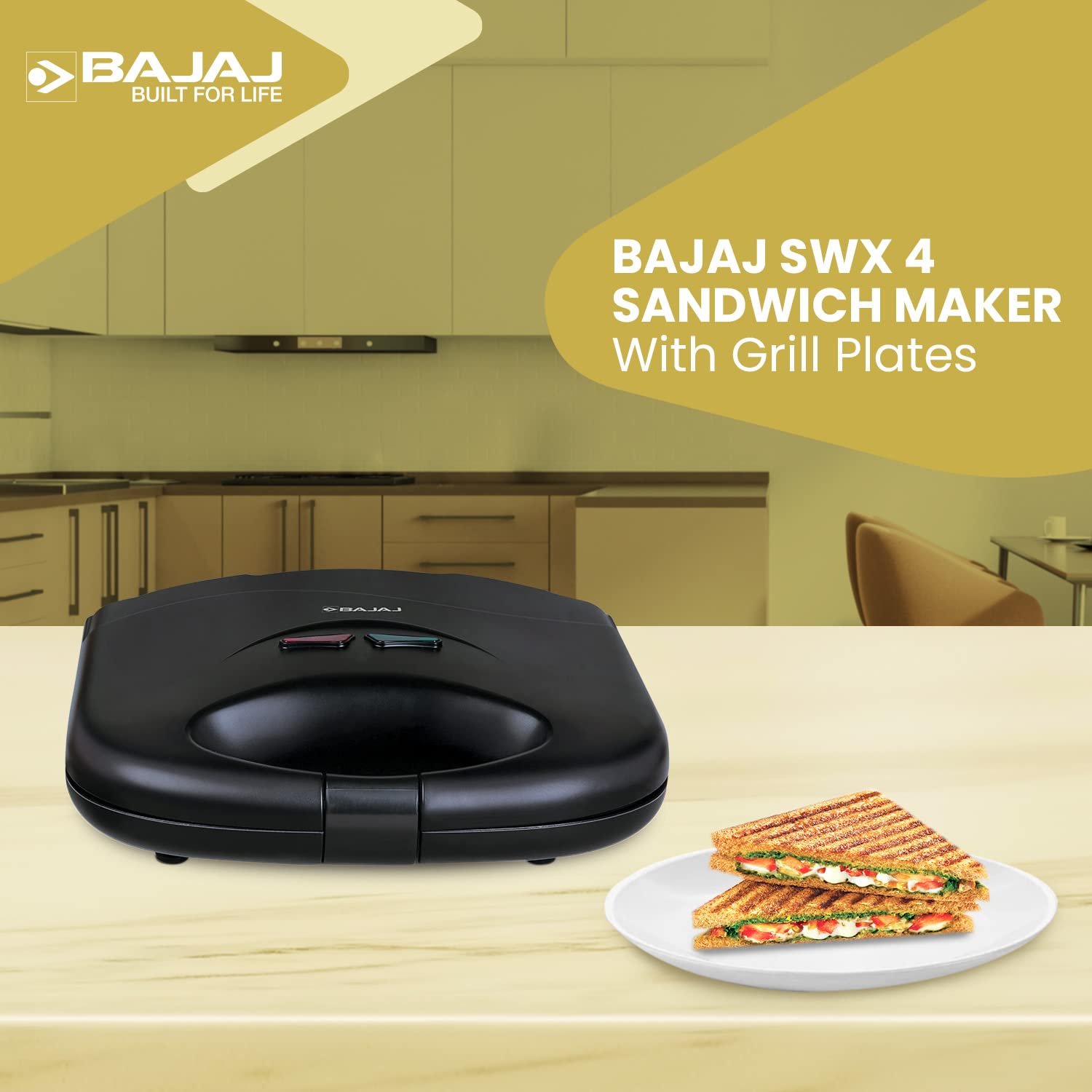 Bajaj SWX 4 Deluxe 800-Watt 2-Slice Grill Sandwich Maker — image 4