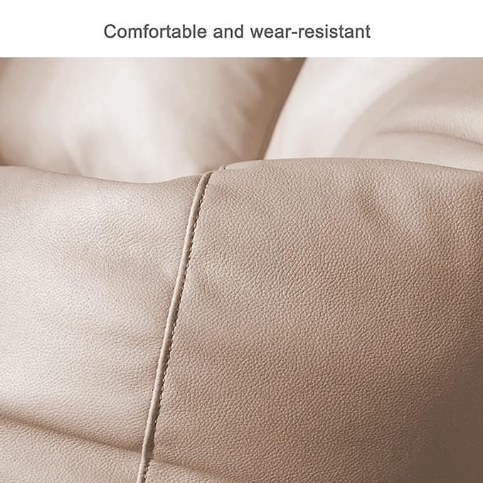 INSTER Combo of Bean Bag Cover with Footrest and Cushion Only (Without Filling) Faux Leather Bean Bag Chair Couch Cover Seat Lazy Sofa (4XL, Cream) — image 3
