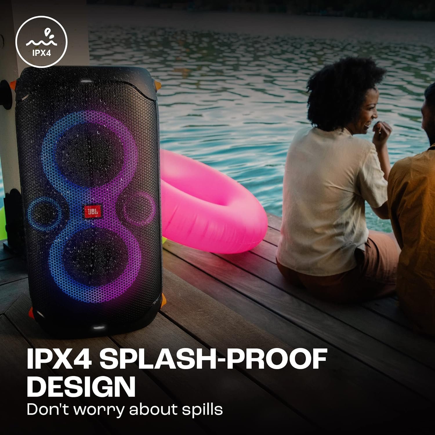 Partybox 110, Wireless Bluetooth Party Speaker, 160W Monstrous Pro Sound, Dynamic Light Show, Upto 12Hrs Playtime, Built-in Powerbank, Guitar & Mic Input, PartyBox App, Splashproof (Black) — image 7
