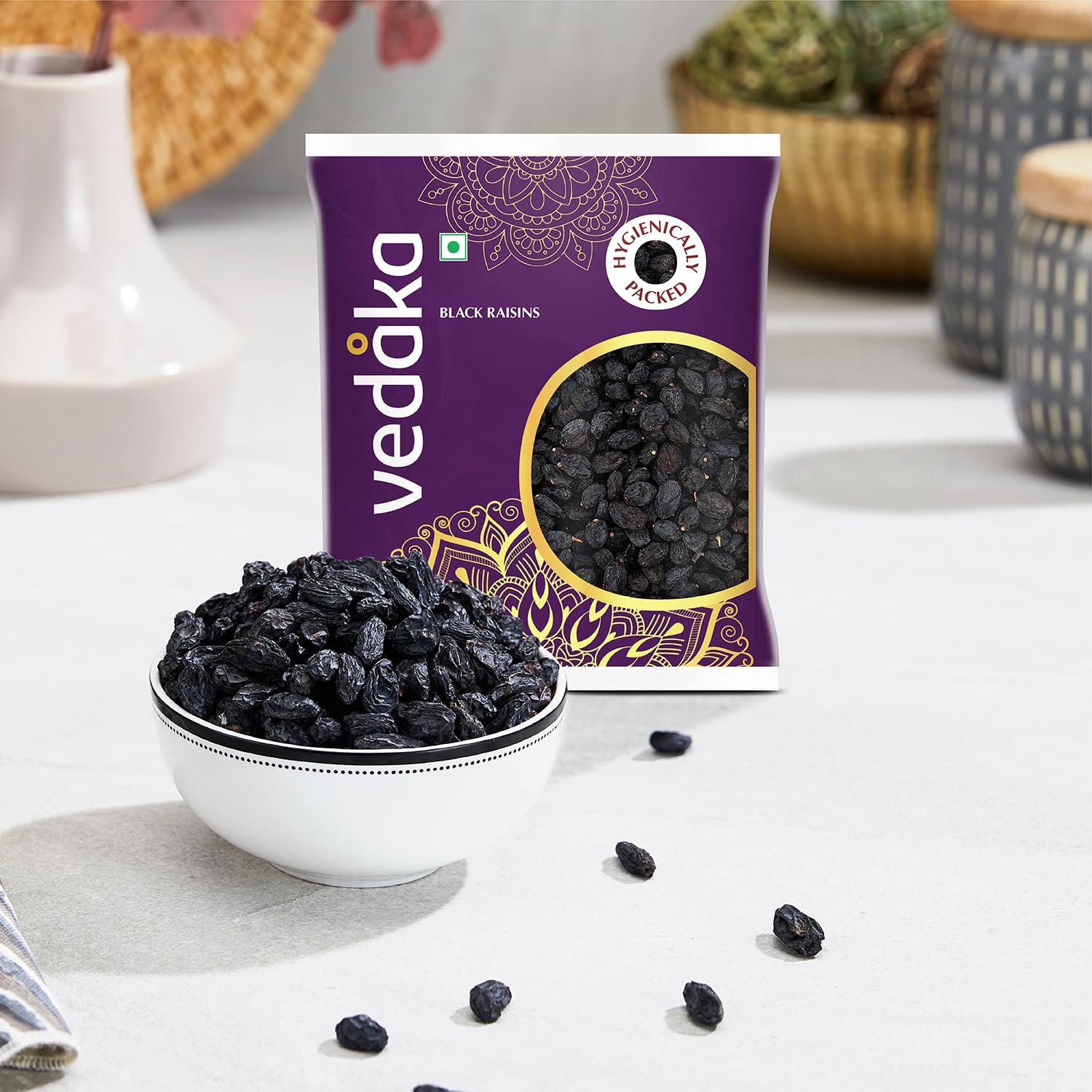 Vedaka Black Raisins | Seedless | 500 G | Premium Kali Kishmish | Kali Draksh | Dry Fruits | Flavourful & Delicious Snack | Source Of Potassium & Dietary Fibre | Ambient Temperature — image 5