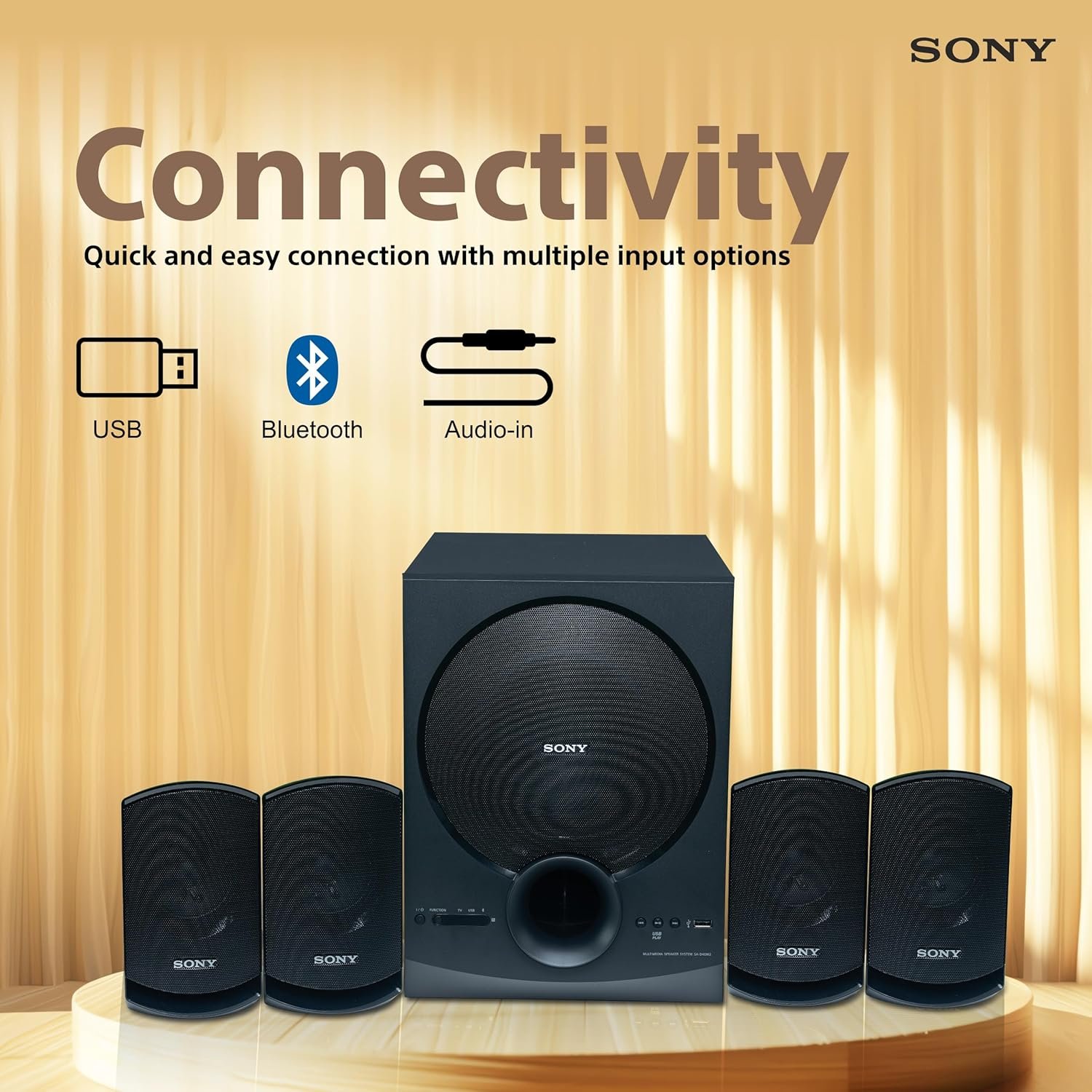 Sony New SA-D40M2 4.1ch Home Theatre/PC Speaker System with 100W Power Output and Powerful Subwoofer - Black — image 4