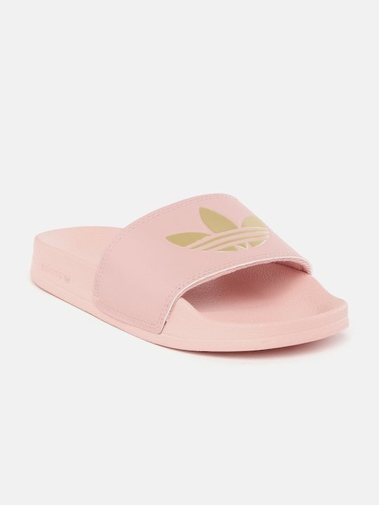 ADIDAS Originals Women Pink & Gold-Toned Brand Logo Printed Sliders — image 1