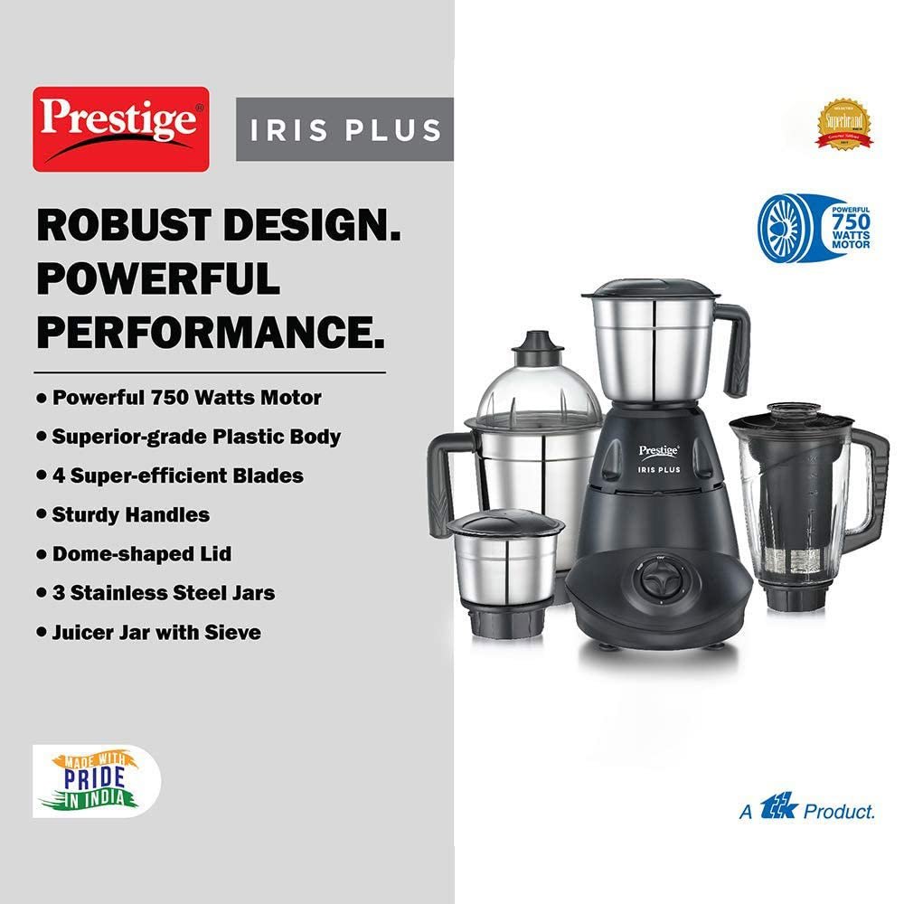 Prestige IRIS Plus 750 watt mixer grinder with Jar — image 3