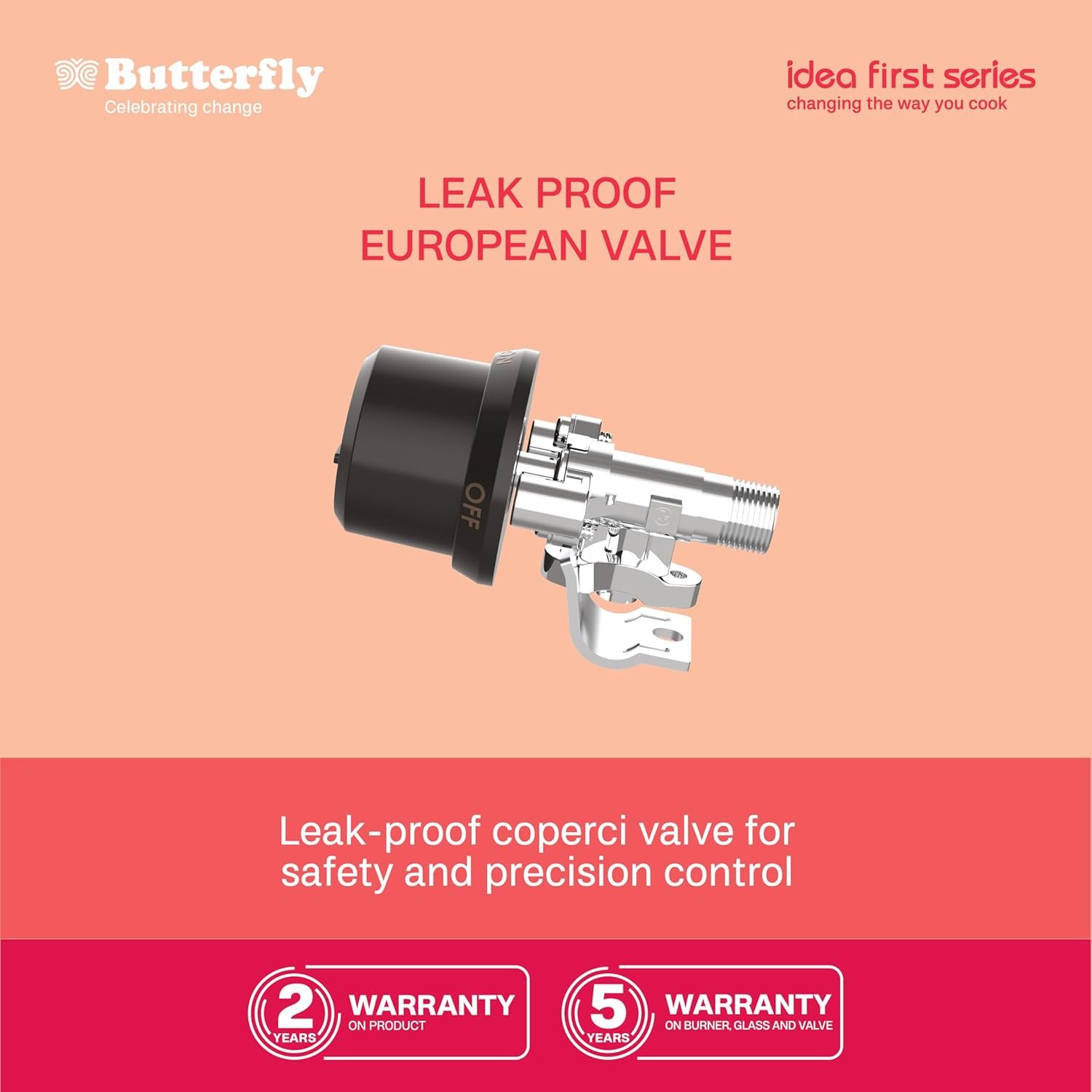 Butterfly Renz 3 Burner 3 Star Glass Top Gas Stove | Fan shield | Leak Proof European Valve | Rust Resistant Frame | Patented Lift Lock | 8mm Tempered Designer Glass | 2 Years Product Warranty — image 5