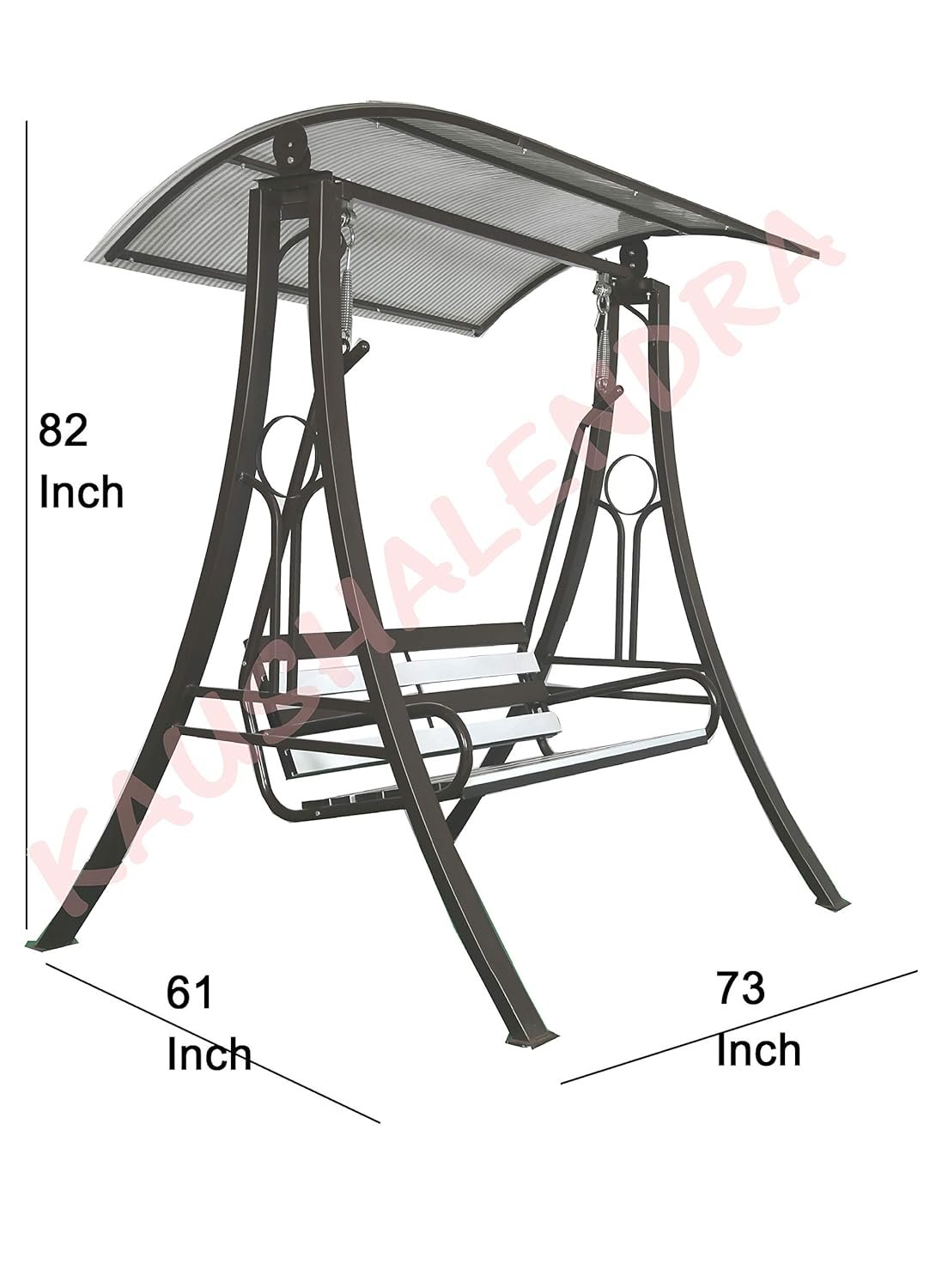 Outdoor Swings Jhula with Roof Hammock Chair - 3 Seater, High-Strength Iron, 350 kg Capacity, Black — image 3