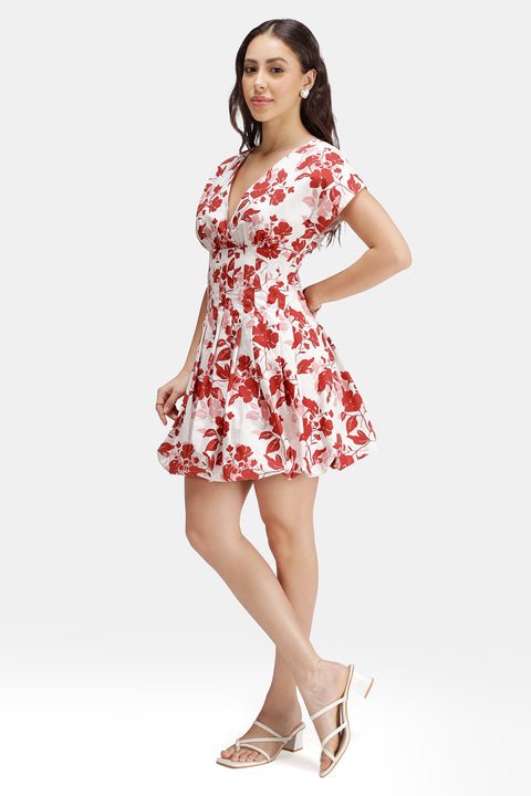 Noura 100% Cotton Pleated Bubble Hem Dress — image 4