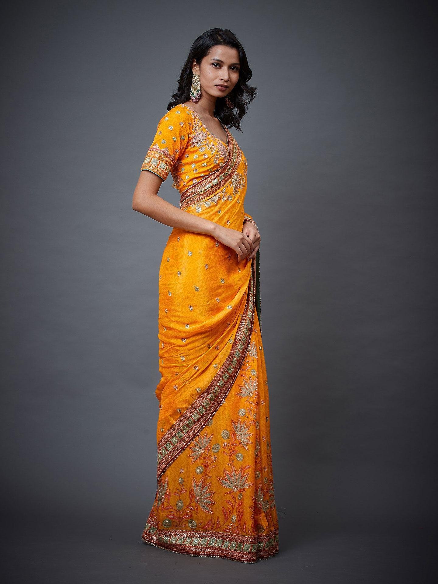 Mango & Multi Waterfall Saree — image 5