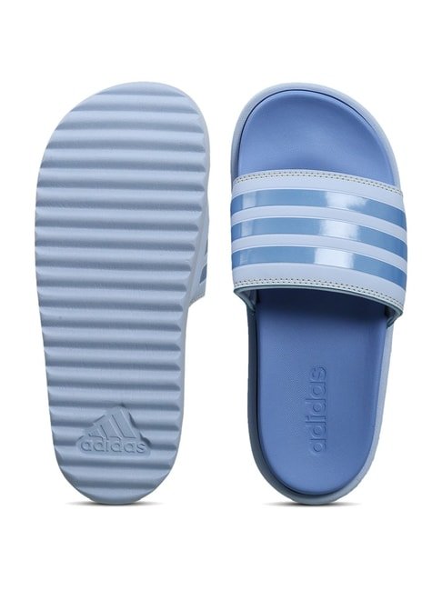 Adidas Women's ADILETTE PLATFORM Blue Slides — image 5