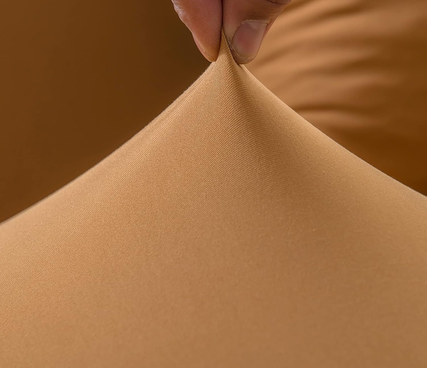 House of Quirk Polyester Universal Big Elasticity Cover for Couch Flexible Stretch Sofa Slipcover (Tan, Single Seater, 90-145cm) — image 4